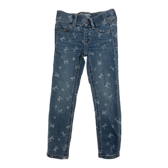 Wonder Nation Girls Jeggings | Size XS (4–5) | Bow & Star Print Denim - Picture 1 of 3